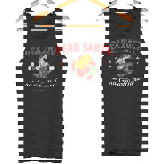 Dear Santa Send Garlic Bread Christmas Holiday Quote Tank Top | Mazezy