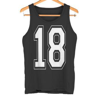 Deportiva De Cumpleaños Con Número 18 Estilo Universitario Camiseta sin mangas - Regaloses
