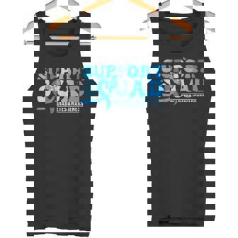 Diabetes Awareness Support Squad T1D Blue Butterfly Ribbon Tank Top | Mazezy