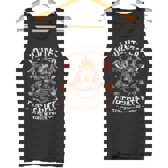 Distressed Volunteer Firefighter Axe Helmet Tank Top Tank Top | Mazezy