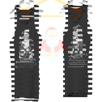 DJ Santa Claus On Decks Christmas Party Outfit Holiday Rave Tank Top Tank Top | Mazezy