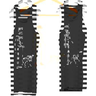 Dog Skeleton Halloween Men Boys Kids Walking Walker Tank Top | Mazezy