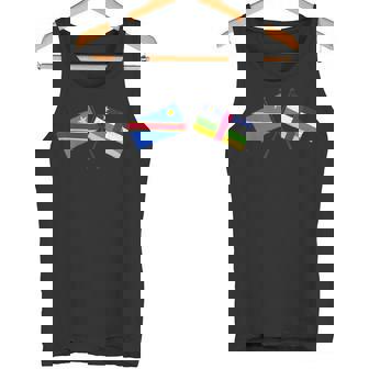 DR Congo Central African Republic Crossed Flag Congolese CAR Tank Top | Mazezy