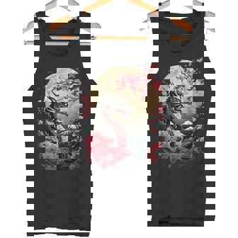 Dragon Noir En Fleurs De Cerisier Japonais Esthétique Débardeur e - Cadeauxyz