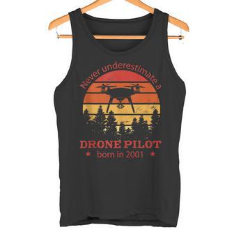 Drones-Pilot Born 2001 Birthday Vintage Quadrocopter Drones Tank Top Tank Top | Mazezy