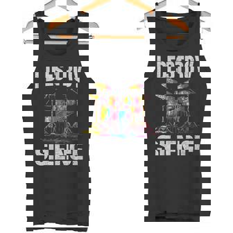 Drum Percussionist Drummers I Destroy Silence Drumming Tank Top | Mazezy