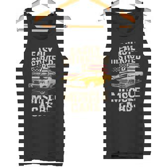 Easily Distracted By Muscle Cars Vintage American Vibe Tank Top | Mazezy