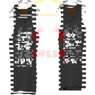 Eat Sleep Cheer Repeat Fun Cheerleader Chant Line Tank Top | Mazezy