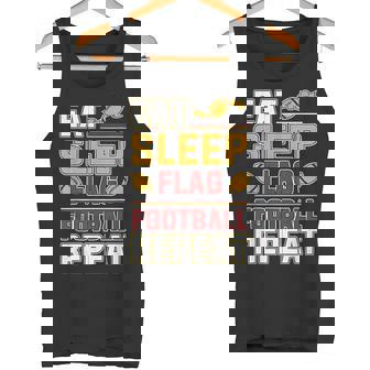 Eat Sleep Flag Football Repeat Athletic Sports Motivation Tank Top | Mazezy