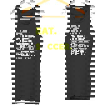 Eat Sleep Soccer Repeat Soccer Player Coach Boys Tank Top | Mazezy