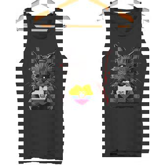 Ecuador Cat Heart Ecuadorian Flag Ecuadorian Roots Tank Top | Mazezy