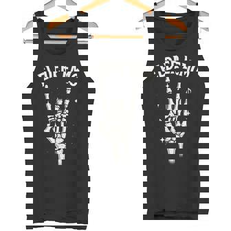 Elder Emo Skeleton Musician Rock Hand Music Stars Tank Top | Mazezy