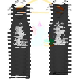 Elephant Birthday Cake Party Safari Jungle Animal Zookeeper Tank Top | Mazezy