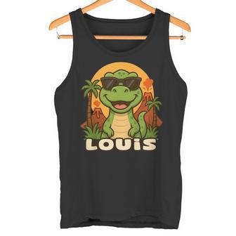 Enfant Louis – Dinosaure T-Rex Avec Prénom Pour Enfants Débardeur e - Cadeauxyz