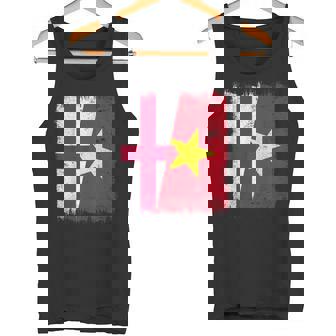 England Vietnam Half Flag English Vietnamese History Tank Top | Mazezy