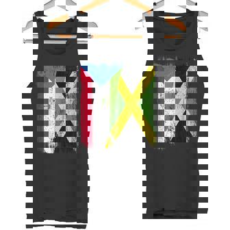 Equatorial Guinea Jamaica Half Flag Guinean Jamaican Tank Top | Mazezy