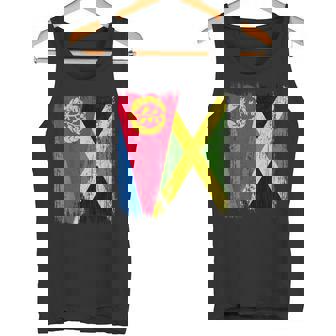 Eritrea Jamaica Half Flag Eritrean Jamaican Heritage Tank Top | Mazezy