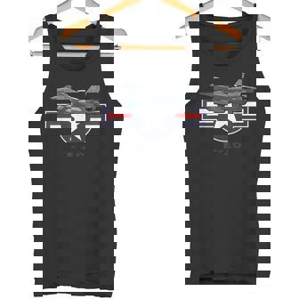 F-16 American Military Fighter Jet With Vintage Roundel Tank Top | Mazezy