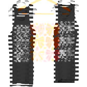 Fall Decorative Ribbon Bows Autumn Leaves Plaid Thanksgiving Tank Top | Mazezy