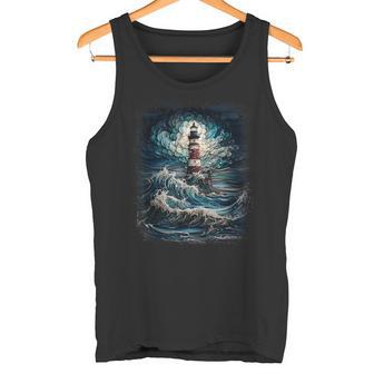 Faro Nubes Océano Paisaje Tormentoso Camiseta sin mangas - Regaloses