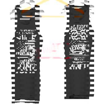 My Favorite Soccer Player Calls Me Auntie US Flag Tank Top | Mazezy