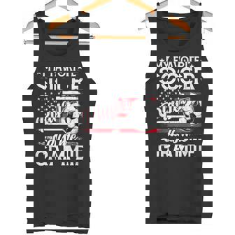 My Favorite Soccer Player Calls Me Grammie US Flag Tank Top | Mazezy