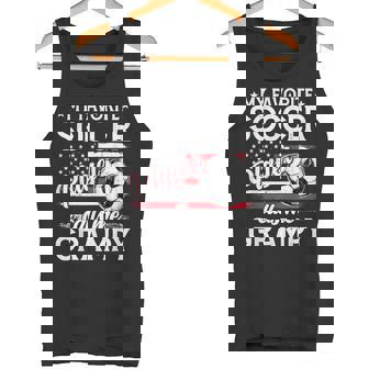My Favorite Soccer Player Calls Me Grampy US Flag Tank Top | Mazezy