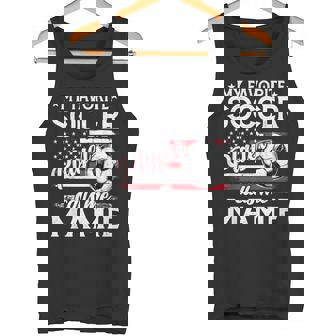 My Favorite Soccer Player Calls Me Mamie US Flag Tank Top | Mazezy