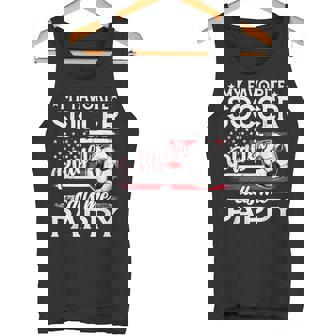 My Favorite Soccer Player Calls Me Pappy US Flag Tank Top | Mazezy