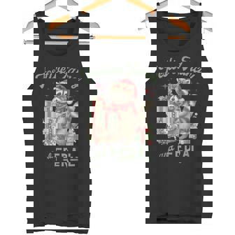 Festive Fancy And Feral Raccoon Christmas Tank Top | Mazezy