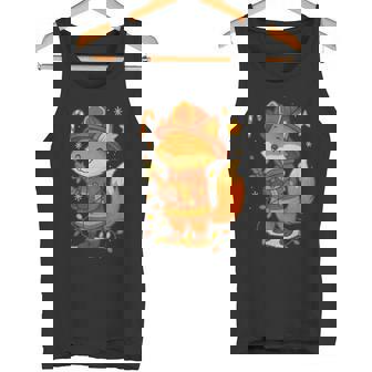 Festive Firefighter Fox Christmas Tank Top | Mazezy