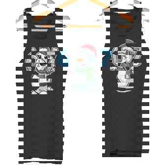 Festive Snowman Christmas Winter Cheer 67 Number Tank Top | Mazezy
