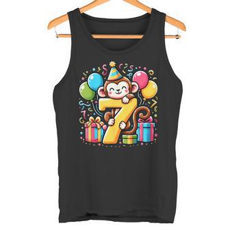 Fiesta De Cumpleaños Con Temática De Mono Para Niñoséptimo Cumpleaños De Mono Camiseta sin mangas - Regaloses