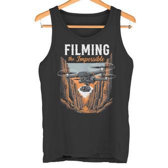 Filming The Impossible Drone Flying Cinematic Explorer Tank Top Tank Top | Mazezy