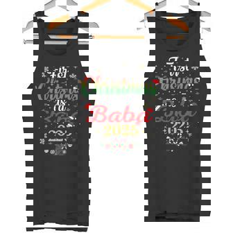 First Christmas As A Baba 2025 New Dad Xmas Tank Top | Mazezy