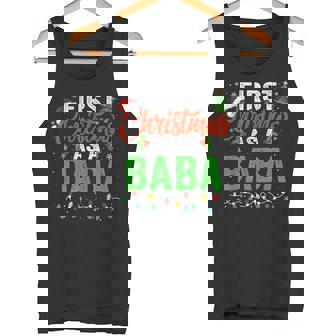 First Christmas As A Baba Xmas Lights 1st New Dad Tank Top | Mazezy