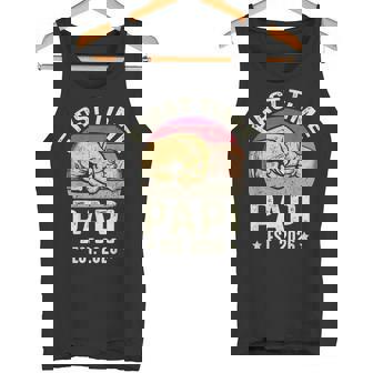 First Time Papi Est 2026 For New Papa Fathers Day Tank Top | Mazezy