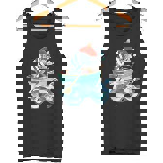 Fish Sailor Illustration Tank Top | Mazezy