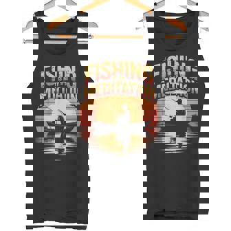 Fishing Is My Meditation Vintage Scene Fisherman Tank Top | Mazezy