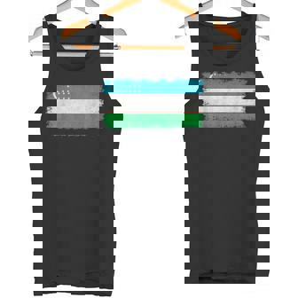 Flag Uzbekistan Grungy Style Tank Top | Mazezy