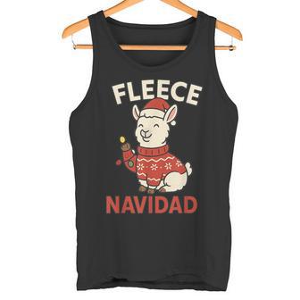 Fleece Navidad Llama Christmas Pun Tank Top | Mazezy