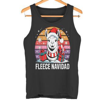 Fleece Navidad Llama Christmas Pun Tank Top | Mazezy