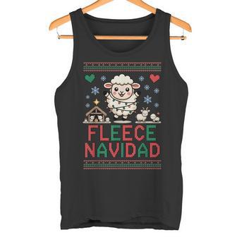 Fleece Navidad Sheep Ugly Christmas Sweater Tank Top | Mazezy