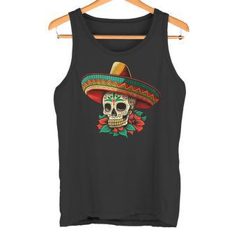 Fleursucre Crâne Mexicain Dia De Los Muertos Cinco De Mayo Débardeur e - Cadeauxyz