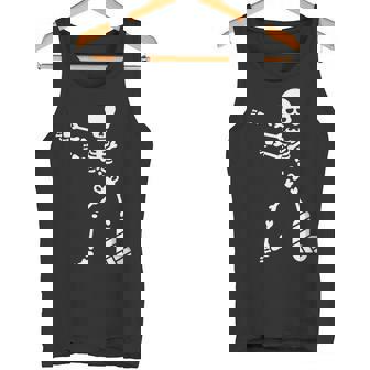 Floss Dance Flossing ダンス 足の骨折 石膏ギプス スケルトン ハロウィーン タンクトップ - Kawaiitshirt