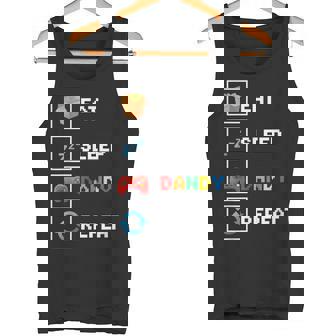 Food & Drink Eat Sleep Dandy Repeat Pixel Foodie Retro Gamer Tank Top | Mazezy