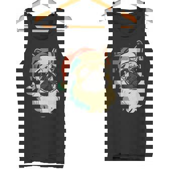 French Bulldog Dog Xmas Santa Hat Christmas Tank Top | Mazezy