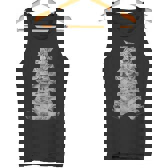 Ai ヴィンテージ チョンク 猫 食べる ハンバーガー ミーム 食べ物 ユーモア タンクトップ - Kawaiitshirt