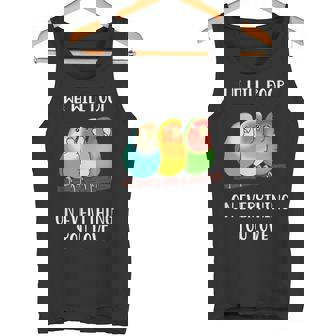 Cute Lovebirds Will Poop On All You Love タンクトップ - Kawaiitshirt