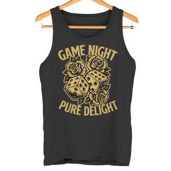 Game Night Pure Delight Dice Board Game Tank Top | Mazezy